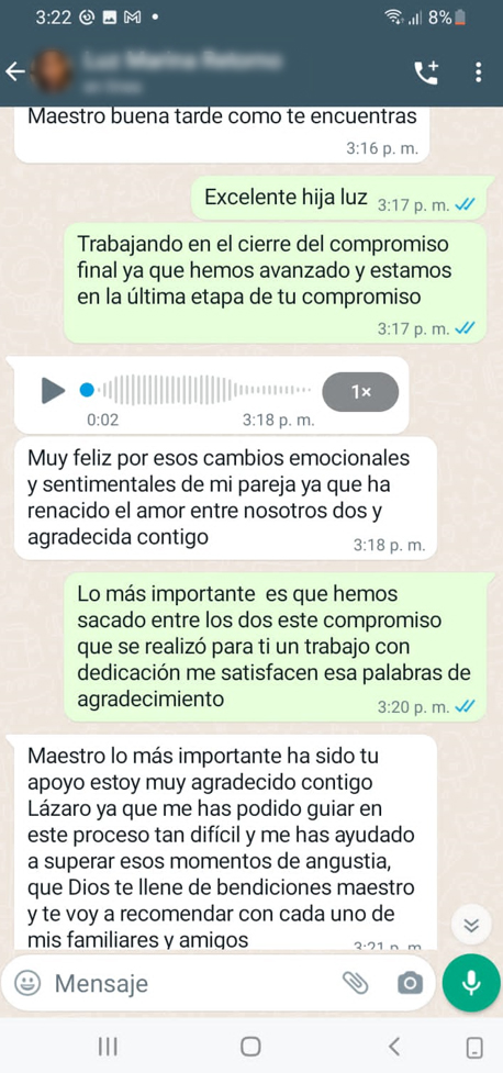 Testimonio real de cliente 1